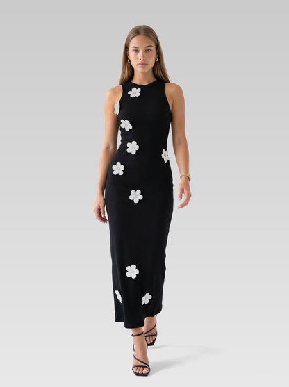 Black High Neck Bodycon Maxi Dress — Black — View 4