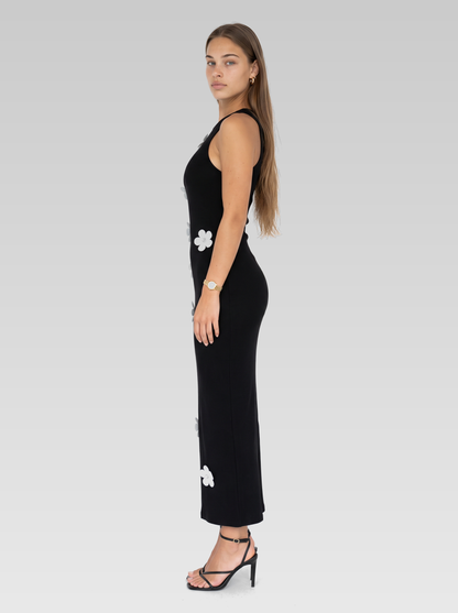 Black High Neck Bodycon Maxi Dress — Black — View 5