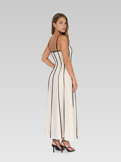 Beige Backless Tie Back Maxi Dress — Beige — View 2