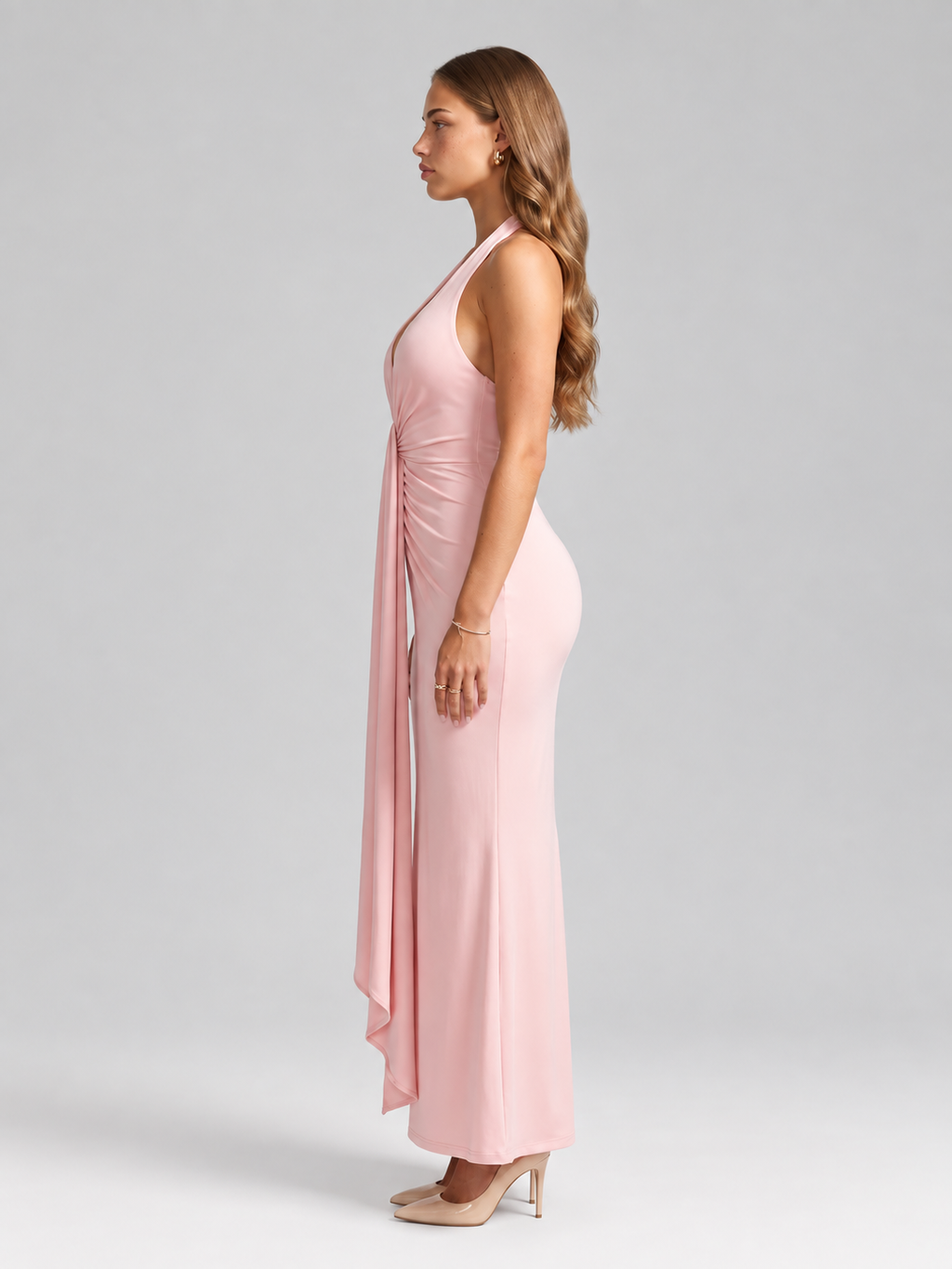 Halter Neck Backless Maxi Dress