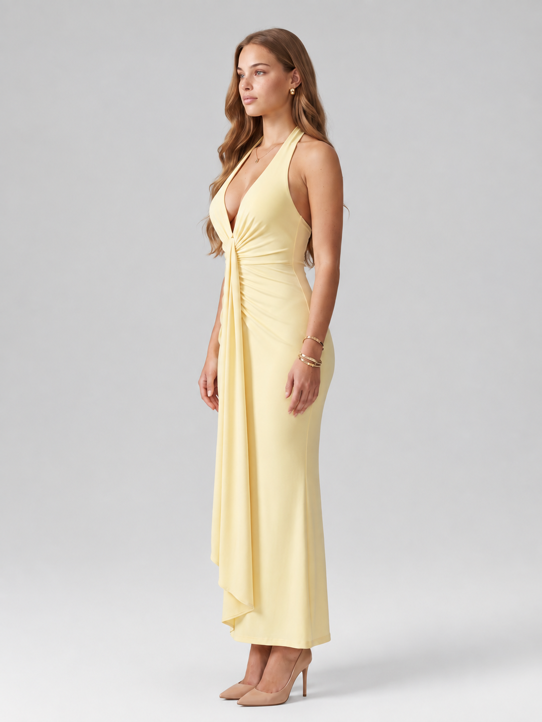 Halter Neck Backless Maxi Dress