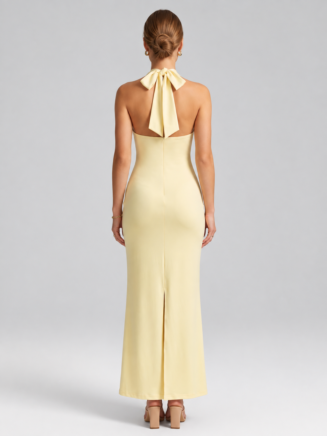 Halter Neck Backless Maxi Dress
