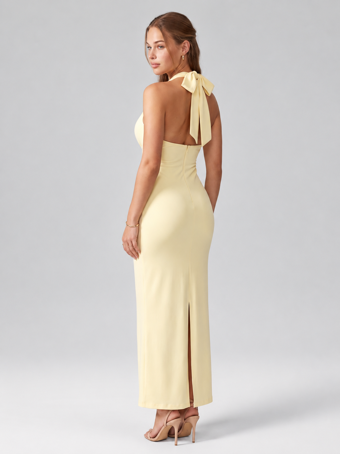 Halter Neck Backless Maxi Dress